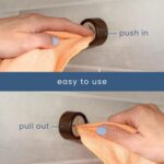 S&T INC. Round Adhesive Push Towel Hooks for Kitchen, Hand and Dish Towels, Plastic, Walnut, 4 Pack - Image 4