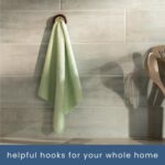 S&T INC. Round Adhesive Push Towel Hooks for Kitchen, Hand and Dish Towels, Plastic, Walnut, 4 Pack - Image 7