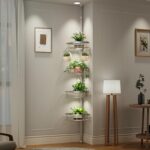 Dicasser Corner Shower Caddy - Tension Pole Rod Organizer, Floor to Ceiling 20-113 inch, Adjustable Towel Rack Waterproof Rustproof, Stainless Steel - Image 3