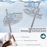 Dicasser Corner Shower Caddy - Tension Pole Rod Organizer, Floor to Ceiling 20-113 inch, Adjustable Towel Rack Waterproof Rustproof, Stainless Steel - Image 6