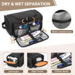 Tactical Toiletry Bag for Men, Hanging Hygiene Bag, Travel Dopp Kit Organizer for Shaving, Shower Essentials and Toiletries, Black (Empty Bag) - Image 3