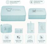 8 Set Travel Packing Organizers- Luggage Organizer for Suitcase Organization with Hanging Toiletry, Shoe & Laundry Bags, Packing Cubes for Travel Essentials, Cute Gifts for Women, Lake Blue - Image 3