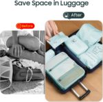 8 Set Travel Packing Organizers- Luggage Organizer for Suitcase Organization with Hanging Toiletry, Shoe & Laundry Bags, Packing Cubes for Travel Essentials, Cute Gifts for Women, Lake Blue - Image 7