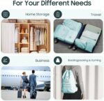 8 Set Travel Packing Organizers- Luggage Organizer for Suitcase Organization with Hanging Toiletry, Shoe & Laundry Bags, Packing Cubes for Travel Essentials, Cute Gifts for Women, Lake Blue - Image 8