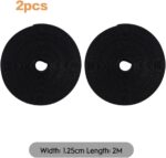 6.5Ft x 2 Roll Adjustable Cable Ties: Reusable Hook and Loop Fastening Cable Ties for Cable Organizing, Wire Management and Wire Organizer, Black - Image 3