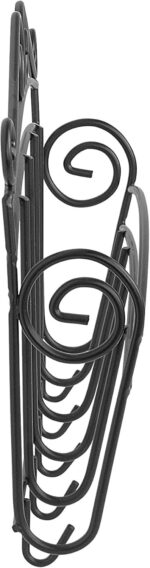 Spectrum Scroll Wall-Mounted Mail Organizer With Key Hooks, Wall Mount Entryway Organizer for Mail & Keys, Wall Letter Holder for Home & Office Organization, Black - Image 5