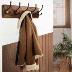 WEBI Coat Rack Wall Mount,Coat Hooks Wall Mounted,16" Hole to Hole,Coat Hanger Wall,Hook Rack Rail,5 Hooks for Hanging Jacket,Clothes,Hats,Rustic Brown - Image 3