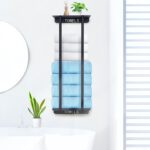 Bathroom Towel Storage Rack,30 Inch Towel Racks for Bathroom Wall Mounted with Shelf Can Holds 8 Large Towels, Metal Wall Towel Rack for Rolled Towels,Folded Towels (Black) - Image 3