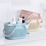 rejomiik Portable Shower Caddy Basket, Plastic Organizer Storage Tote with Handles Toiletry Bag Bin Box for Bathroom, College Dorm Room Essentials, Kitchen, Camp, Gym, Blue - Image 3