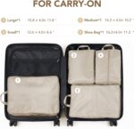 Compression Travel Cubes Set 4,Space-Saving & Stylish Minimalist Design Lightweight,Traval organizer bags for luggage,Packing Cubes for Travel(Beige) - Image 5