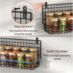 X-cosrack Upgraded Spice Rack Organizer - Wall Mounted Large 4-Tier Stackable Spice Storage with 5 Hooks, Holds 80 Jars, for Kitchen Pantry Organization (Patent:D909138S) - Image 5