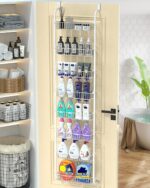 TIMEBAL 8 Tier Over the Door Pantry Organizer, and Storage Rack with 8 Full Baskets, Metal Hanging & Wall Mounted Kitchen Storage Spice Rack, Bathroom Over Door Organizer-White - Image 4