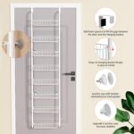 TIMEBAL 8 Tier Over the Door Pantry Organizer, and Storage Rack with 8 Full Baskets, Metal Hanging & Wall Mounted Kitchen Storage Spice Rack, Bathroom Over Door Organizer-White - Image 6