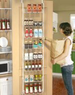 TIMEBAL 8 Tier Over the Door Pantry Organizer, and Storage Rack with 8 Full Baskets, Metal Hanging & Wall Mounted Kitchen Storage Spice Rack, Bathroom Over Door Organizer-White - Image 8