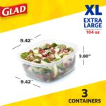 Glad Food Storage Containers, Family Size, 104 Ounce, 3 Count - Image 3