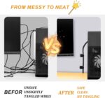 36PCS Cable Organizer Hook and Loop Cable Ties, Self Adhesive Hook and Loop Cable Straps Sticky-back Cable Management Cord Organizer Cable Clip for Household & Office Essentials (White*36) - Image 4