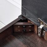 Shoe Storage Bench with Cushion, Entry Bench with Storage Solid Wood Shoe Bench Ideal for Entryway Living Room and Corridor (Walnut 39.4'') - Image 7