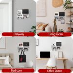 Spacelog Key and Mail Holder for Wall with Chalkboard – Magnetic Picture Frame Key Holder Wall Mount, White, Dual Storage & Cupboards - Image 5