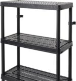 Gracious Living 4 Shelf Fixed Height Ventilated Medium Duty Storage Unit 14 x 32 x 54.5" Organizer System for Home, Garage, Basement, & Laundry, Black - Image 4