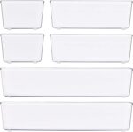 Simple Houseware Clear Drawer Organizer for Office Bin Desk Storage, Assorted Size, 6 Packs - Image 3