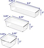 Simple Houseware Clear Drawer Organizer for Office Bin Desk Storage, Assorted Size, 6 Packs - Image 5