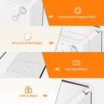 Criusia Drawer Organizer, 10 Pack Large Clear Plastic Set, 3 Size Versatile Bathroom and Vanity Organizer Trays, Storage Bins for Makeup, Bedroom, Kitchen Utensils - Image 3