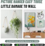 20pcs Super Hook Picture Hangers and Office Pack, Drywall Hooks for Hanging Pictures, Wall Hooks, Picture Hangers, Picture Hanging Kit，Hang Art, Clock, Shelves, Mirrors - Image 7