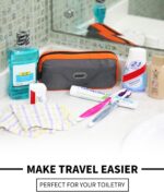 GOX Travel Toiletry Bag Dopp Kit Case for Men Multifunction Packing Organizer Pouch(Orange/Grey) - Image 3