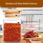 SLifeJars-Spice Jars with Label, 7.5 oz 20pcs Spice Containers Glass Jars with Bamboo Lids, Seasoning Containers Bottles,Airtight Empty Spice Jars for Spice Rack, Drawer,Cabinet,Pantry - Image 4