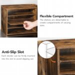 HOOBRO Mail Sorter, Literature Organizer with Adjustable Shelves, Paper Organizer for Office, Home, Wood Countertop File Holders, Mails, Magazines, Rustic Brown FG41WF01 - Image 5