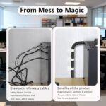 48Pcs Upgraded Under Desk Cable Ties - Self Adhesive Sticky Back Hook and Loop Straps, Wire Cord Management Organizers for Home Office - Image 3