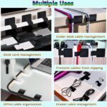 48Pcs Upgraded Under Desk Cable Ties - Self Adhesive Sticky Back Hook and Loop Straps, Wire Cord Management Organizers for Home Office - Image 5