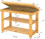 Zhuoyue Bamboo Shoe Rack Wood Bench with Storage Shelf for Entryway Small Space Organizer Indoor Outdoor Use - Image 4