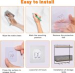 Key Holder Wall Mount, Self Adhesive Wall Organizer Key and Mail Holder Includes 4 Key Hooks, Mail Organizer Tray, Wooden Shelf for Entryway, Hallway, Kitchen, Living Room, Office - Image 5