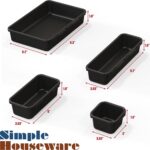 Simple Houseware Interlocking Desk Drawer Bins Organizer, 10 Packs, Black - Image 6