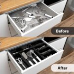 Simple Houseware Interlocking Desk Drawer Bins Organizer, 10 Packs, Black - Image 9
