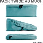 Aerotrunk Compression Packing Cubes for Travel - Luggage Organizer Bags - Double Zipper Packing Cubes for Suitcases (4-Pack, Teal) - Image 3
