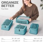 Aerotrunk Compression Packing Cubes for Travel - Luggage Organizer Bags - Double Zipper Packing Cubes for Suitcases (4-Pack, Teal) - Image 4