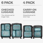 Aerotrunk Compression Packing Cubes for Travel - Luggage Organizer Bags - Double Zipper Packing Cubes for Suitcases (4-Pack, Teal) - Image 5