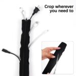 4 Pack Cable Management Sleeves Flexible Cord Management Wire Wrap Covers Black - Image 3