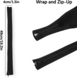 4 Pack Cable Management Sleeves Flexible Cord Management Wire Wrap Covers Black - Image 4