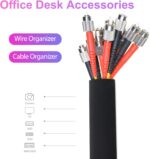 4 Pack Cable Management Sleeves Flexible Cord Management Wire Wrap Covers Black - Image 6