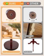 Wooden Coat Rack Stand, Solid Wood Freestanding Coat Rack, Vintage Coat Racks with 14 Hooks & Triangle Base, Standing Coat Hanger Jacket Tree Stand for Office, Entryway, Hallway - Image 8