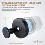 BKV Suction Cup Hooks for Glass Window,Removable Shower Hooks for Inside Shower,Metal Towel Hooks for Bathrooms,4 Pack(Black) | for Glass Window, for Inside Shower, for Bathrooms - Image 3