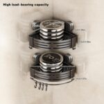 VOLPONE Corner Shower Caddy Suction Cup Shower Shelf Corner No Drilling Bathroom Shower Organizer Storage Rack Adhesive with Towel Bar Hooks(2-Pack, Gray) - Image 7