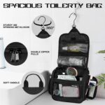 Goloni Hanging Toiletry Bag with Hook, Large Makeup Bag Travel Organizer, Water-Resistant Hanging Cosmetic Bag with 10 Compartments for Women & Men,Black - Image 5