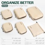 Aerotrunk Ultralight Compression Packing Cubes - Lightweight Travel Organizers for Suitcases and Luggage (6-Pack, Beige) - Image 3