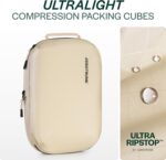 Aerotrunk Ultralight Compression Packing Cubes - Lightweight Travel Organizers for Suitcases and Luggage (6-Pack, Beige) - Image 5