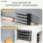 4-Tier Spice Rack Organizer Set – Wall Mounted or Countertop – Includes 28 Glass Spice Jars, 386 Spice Labels, Funnel, and Chalk Marker – Kitchen Spice Storage Solution - Image 6