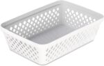 Glad Plastic Storage Basket Set - Multipurpose Drawer Trays, Kitchen Pantry Containers, and Bathroom Bins - 6 Pack Medium Organizers, White - Image 4